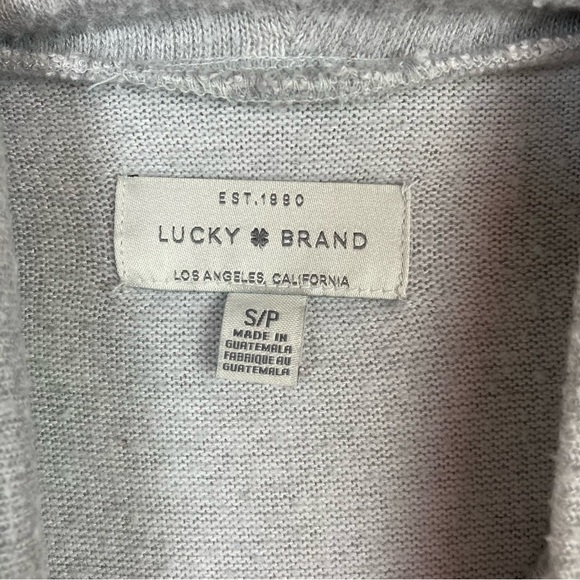 Lucky Brand S Small Basic Turtle Neck Top Gray Lightweight Stretch High Low Hem - Picture 3 of 8